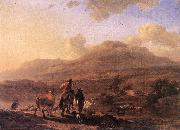 BERCHEM, Nicolaes Italian Landscape at Sunset oil
